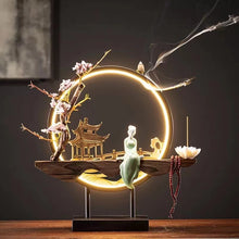 Afbeelding in Gallery-weergave laden, Waterfall Backflow Incense Burner Ladies Incense Stick Holder Buddha Home Decoration Ceramic Burner Handmade Flower Censer