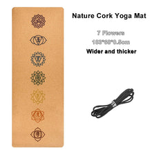 Afbeelding in Gallery-weergave laden, Jusenda 183X68cm Natural Cork TPE Yoga Mat For Fitness 5mm Sport Mats Pilates Exercise Non-slip Yoga mat With Position Body Line