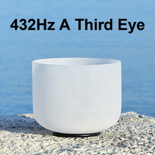 Afbeelding in Gallery-weergave laden, Kristal Klankschaal Frosted Quartz Chakra 8 inch C D E F G A B