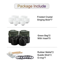 Afbeelding in Gallery-weergave laden, Kristallen Klankschalen 7-12 Inch Set Van 7 pcs C-D-E-F-G-A-B met tas.