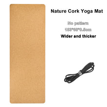 Afbeelding in Gallery-weergave laden, Jusenda 183X68cm Natural Cork TPE Yoga Mat For Fitness 5mm Sport Mats Pilates Exercise Non-slip Yoga mat With Position Body Line