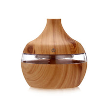 Afbeelding in Gallery-weergave laden, Wood Grain Essential Oil Aromatherapy Diffuser USB Charging Home Air Humidifier Purify Soothing LED Night Light Mist Maker