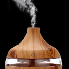 Afbeelding in Gallery-weergave laden, Wood Grain Essential Oil Aromatherapy Diffuser USB Charging Home Air Humidifier Purify Soothing LED Night Light Mist Maker