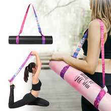 Afbeelding in Gallery-weergave laden, Yoga Mat Strap Belt Adjustable Sports Sling Shoulder Carry Strap Belt Exercise Stretch Fitness Equiment Elastic Yoga Belt