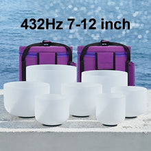 Afbeelding in Gallery-weergave laden, Kristallen Klankschalen 7-12 Inch Set Van 7 pcs C-D-E-F-G-A-B met tas.