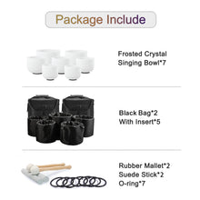 Afbeelding in Gallery-weergave laden, Kristallen Klankschalen 7-12 Inch Set Van 7 pcs C-D-E-F-G-A-B met tas.