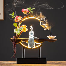 Afbeelding in Gallery-weergave laden, Waterfall Backflow Incense Burner Ladies Incense Stick Holder Buddha Home Decoration Ceramic Burner Handmade Flower Censer