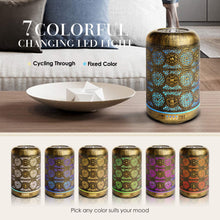 Afbeelding in Gallery-weergave laden, Metal Aromatherapy Machines 260ml Essential Oils Diffuser Air Humidifier 7 Colors Night Light Auto Shut Off Timer Office Bedroom