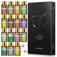Afbeelding in Gallery-weergave laden, Pure Essential Oils 15pcs Gift Set Natural Plant Aroma Essential Oil Diffuser Eucalyptus Vanilla Mint Lavender Rose Tea Tree Oil