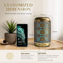 Afbeelding in Gallery-weergave laden, Metal Aromatherapy Machines 260ml Essential Oils Diffuser Air Humidifier 7 Colors Night Light Auto Shut Off Timer Office Bedroom