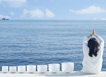 Afbeelding in Gallery-weergave laden, Kristallen Klankschalen 7-12 Inch Set Van 7 pcs C-D-E-F-G-A-B met tas.