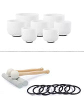 Afbeelding in Gallery-weergave laden, Kristallen Klankschalen 7-12 Inch Set Van 7 pcs C-D-E-F-G-A-B met tas.