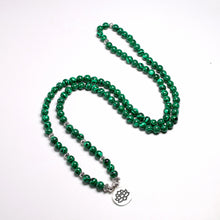 Afbeelding in Gallery-weergave laden, Tibetan 108 Mala Bracelet Malachite Stone Beads Bracelets Yoga Lotus OM Buddha 6 MM
