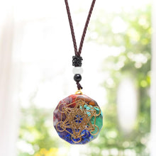 Afbeelding in Gallery-weergave laden, Natural Crystal Chakra Orgone Energy 7 Chakra Stones Pendant Energizing Necklace Absorbs Negative Energy Bring Lucky Necklace
