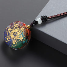 Afbeelding in Gallery-weergave laden, Natural Crystal Chakra Orgone Energy 7 Chakra Stones Pendant Energizing Necklace Absorbs Negative Energy Bring Lucky Necklace
