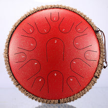 Afbeelding in Gallery-weergave laden, NEW Steel Tongue Drum 13 inch 15 tone Drum Handheld Tank Drum Percussion Instrument Yoga Meditation Beginner Music Lovers Gift
